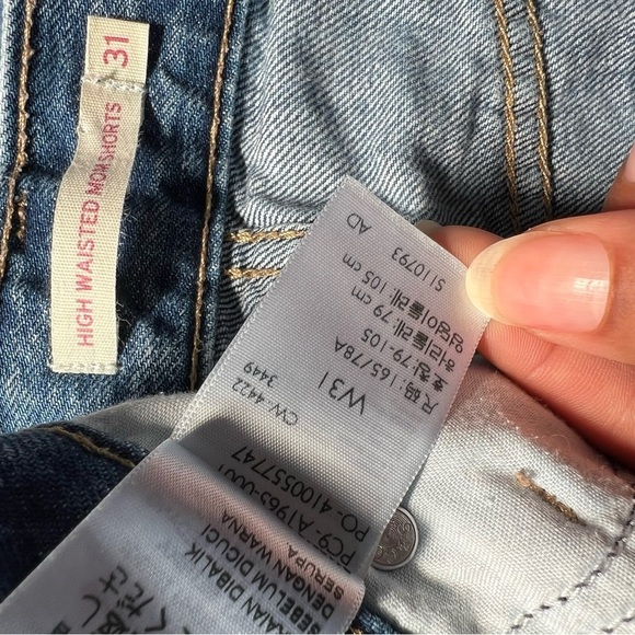 Levi's Premium High Loose Denim Shorts sz 31 Relaxed Fit Americana Summer Beach - Picture 11 of 16